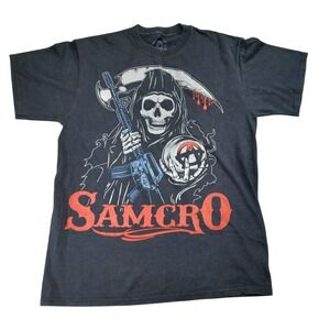 Sons of Anarchy SAMCRO Grim Reaper Graphic T-Shirt Mens Med Black Short Sleeve